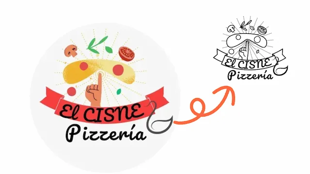 Beispiel: Pizza-Shop Logo als Stempel