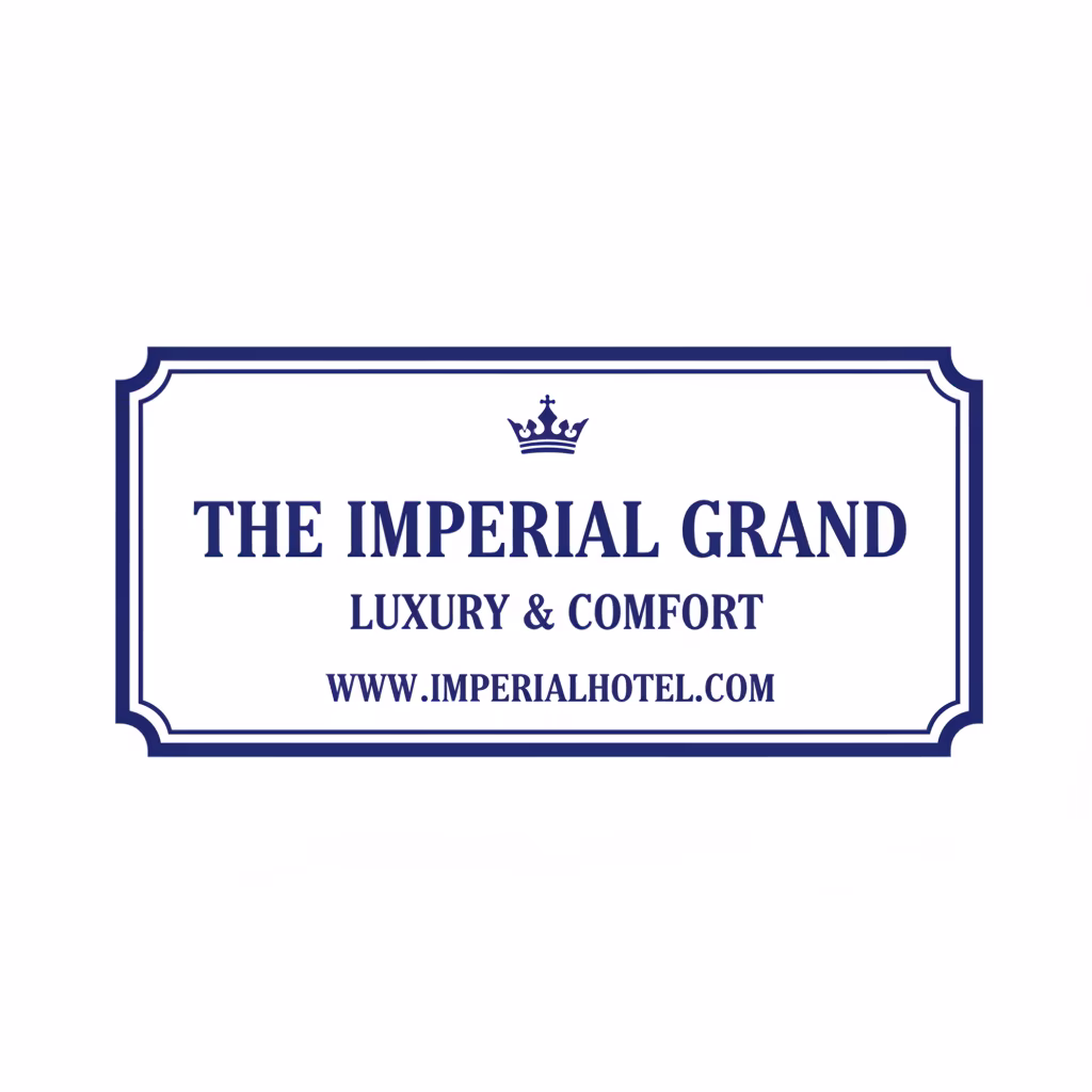 1行目に「[THE IMPERIAL GRAND]」、2行目に「[LUXURY & COMFORT]」、最下部に「[WWW.
