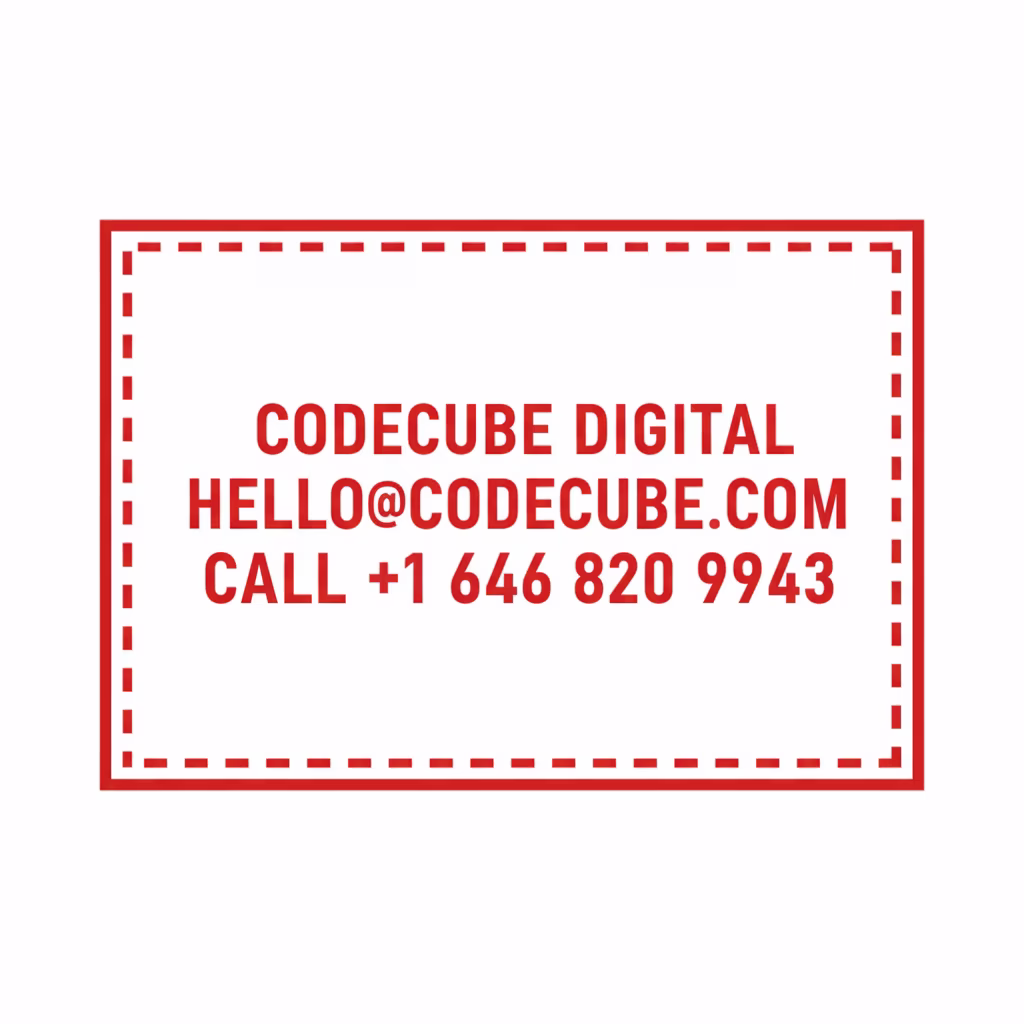 1行目に「[CODECUBE DIGITAL]」、2行目に「[HELLO@CODECUBE.